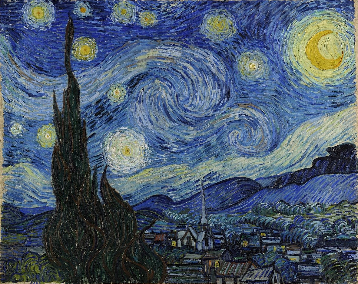 Top 100 Ölgemälde - Sternennacht von Vincent van Gogh - Reproduktion in Museumsqualität