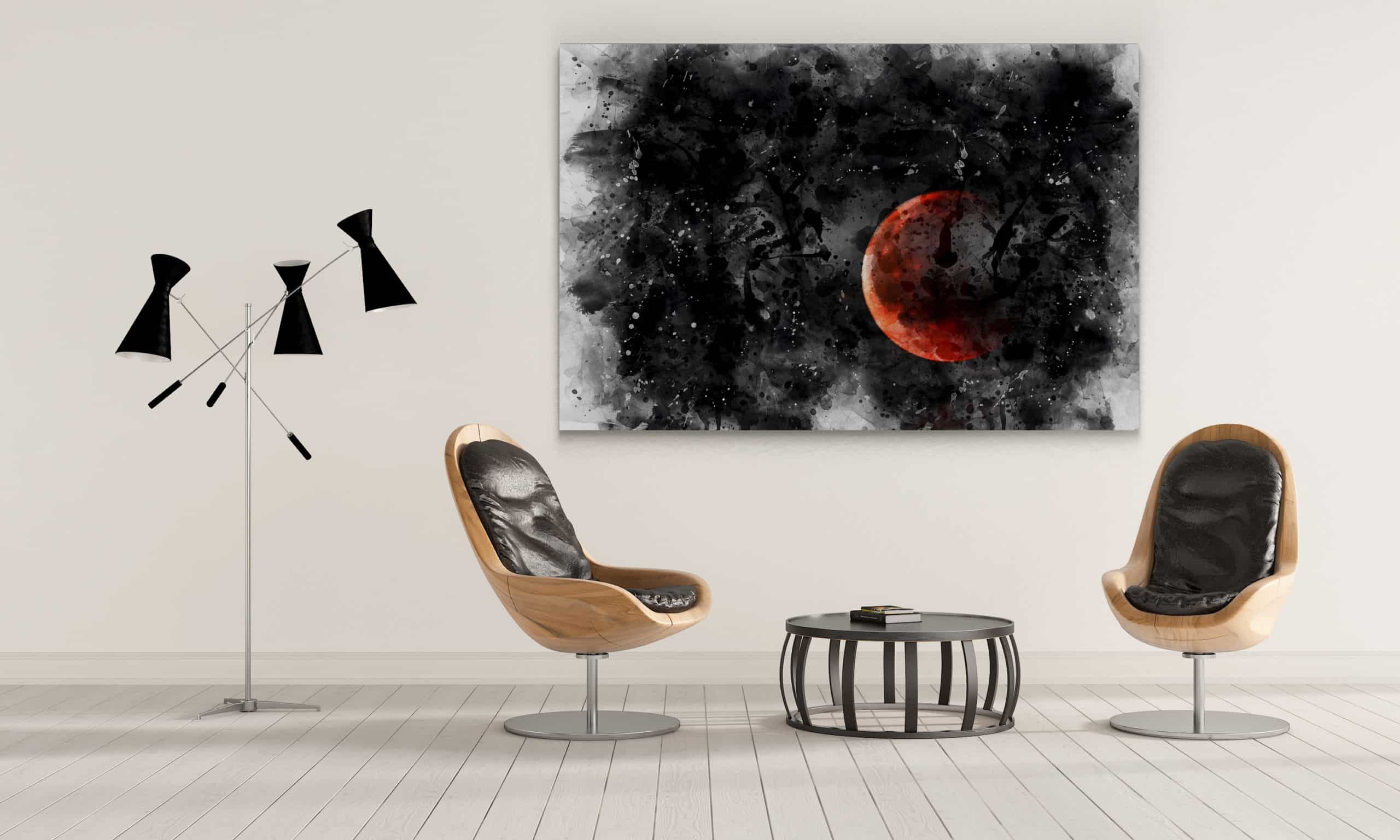 Blood Moon (Dark Matters Digital Painting Series) - thedotRod Wall Art Digital Painting Limited Edition Metallkunst HD Metal Print