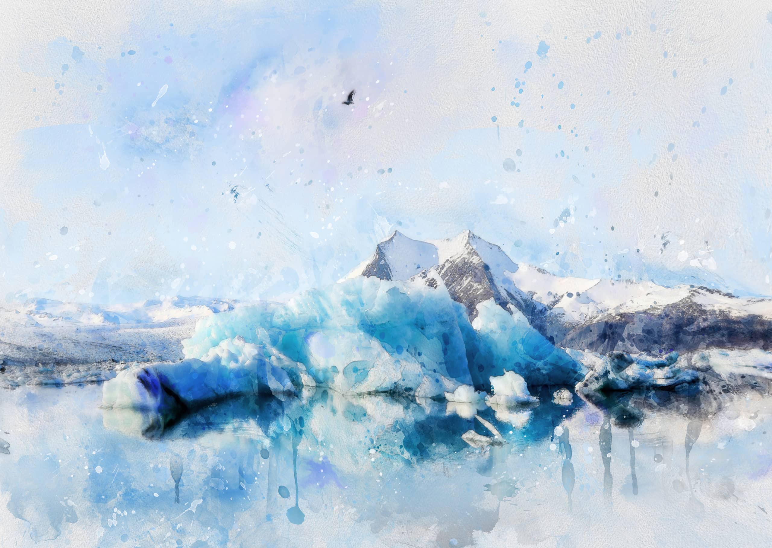 Icy Rocks (Winter Wonderland Digital Painting Series) - thedotRod Wall Art Digital Painting Limited Edition Metallkunst HD Metal Print
