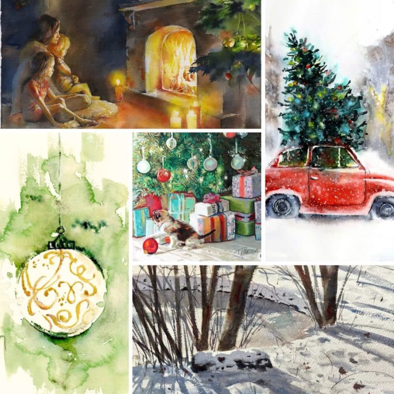 17 besondere Weihnachtsgeschenke für Kunstliebhaber & Kunstinteressierte Kulturelles Leben antiquitäten Handgemalte Gemälde von Zeitgenössischen Künstlern zum Thema Weihnachten