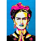 Pop Art Spray Art "Frida Kahlo Azul" von Valérian Lenud (Mexiko)