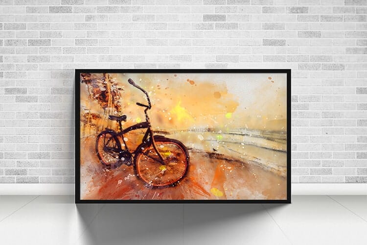 California Beach Bike - thedotRod Wall Art Digital Painting Limited Edition Metallkunst HD Metal Print