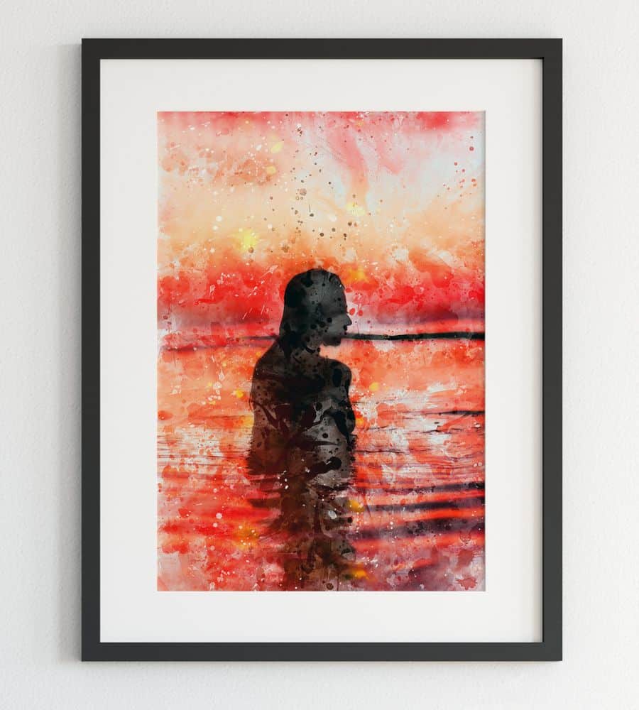 Sunset Nymph - thedotRod Wall Art Digital Painting Limited Edition Metallkunst HD Metal Print