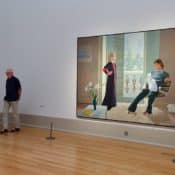 "Mr and Mrs Clark and Percy" (1970-71) von David Hockney, Ausstellungsort unbekannt, wahrscheinlich im Tate Modern, ca. 2016