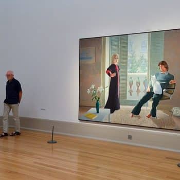 "Mr and Mrs Clark and Percy" (1970-71) von David Hockney, Ausstellungsort unbekannt, wahrscheinlich im Tate Modern, ca. 2016