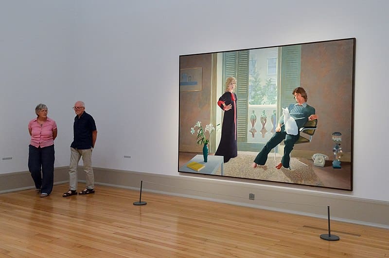 "Mr and Mrs Clark and Percy" (1970-71) von David Hockney, Ausstellungsort unbekannt, wahrscheinlich im Tate Modern, ca. 2016