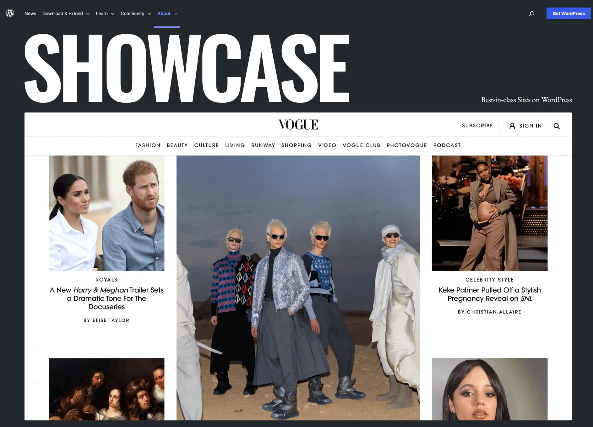 Wordpress Showcase: die Website der berühmten VOGUE basiert auf diesem CMS