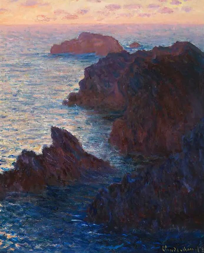 Claude Monet, Rocks at Belle-Ile, Port-Domois, 1886 - Wunderbares Beispiel für Marinemalerei