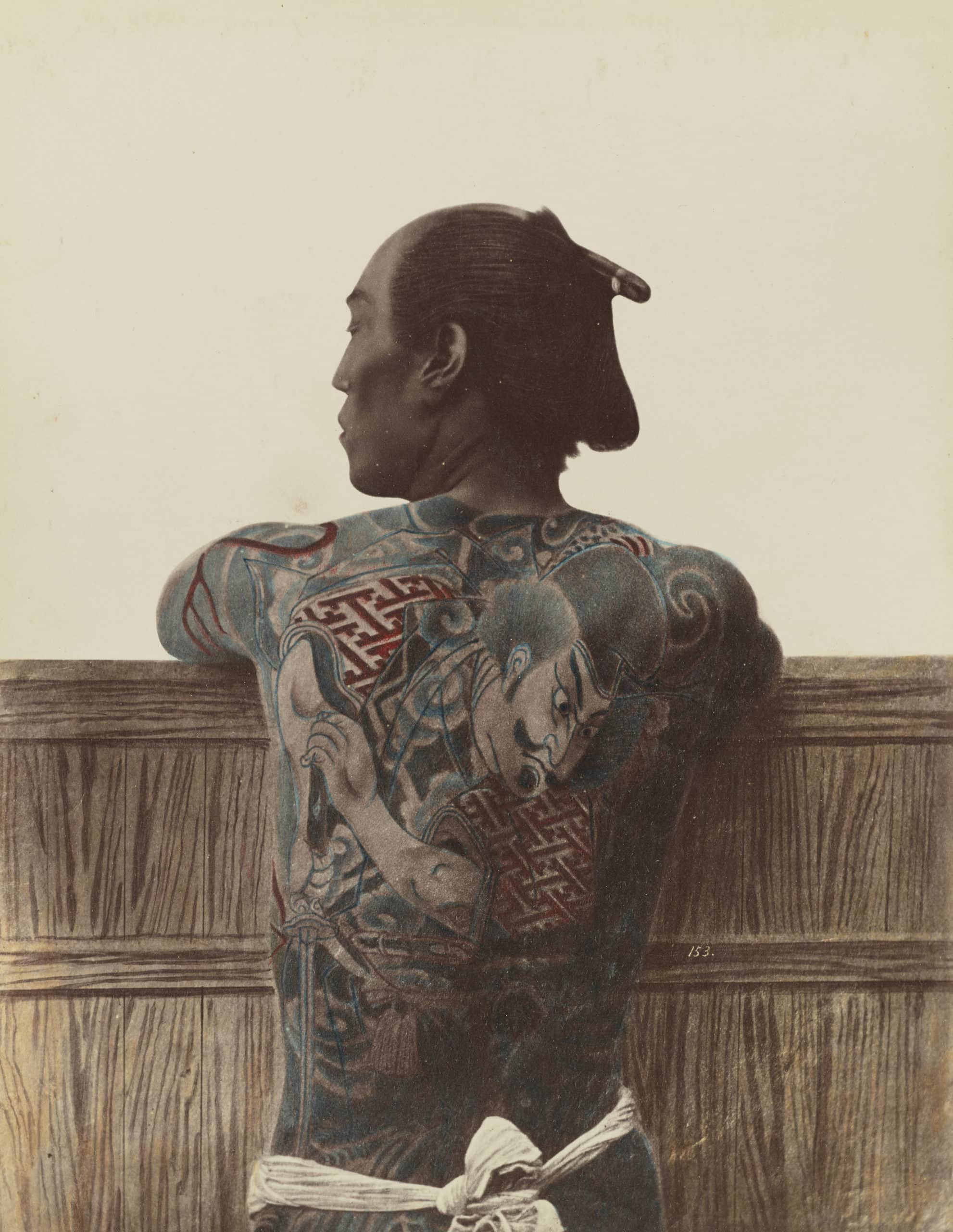 Der Rücken eines tätowierten Japaners, ca. 1875