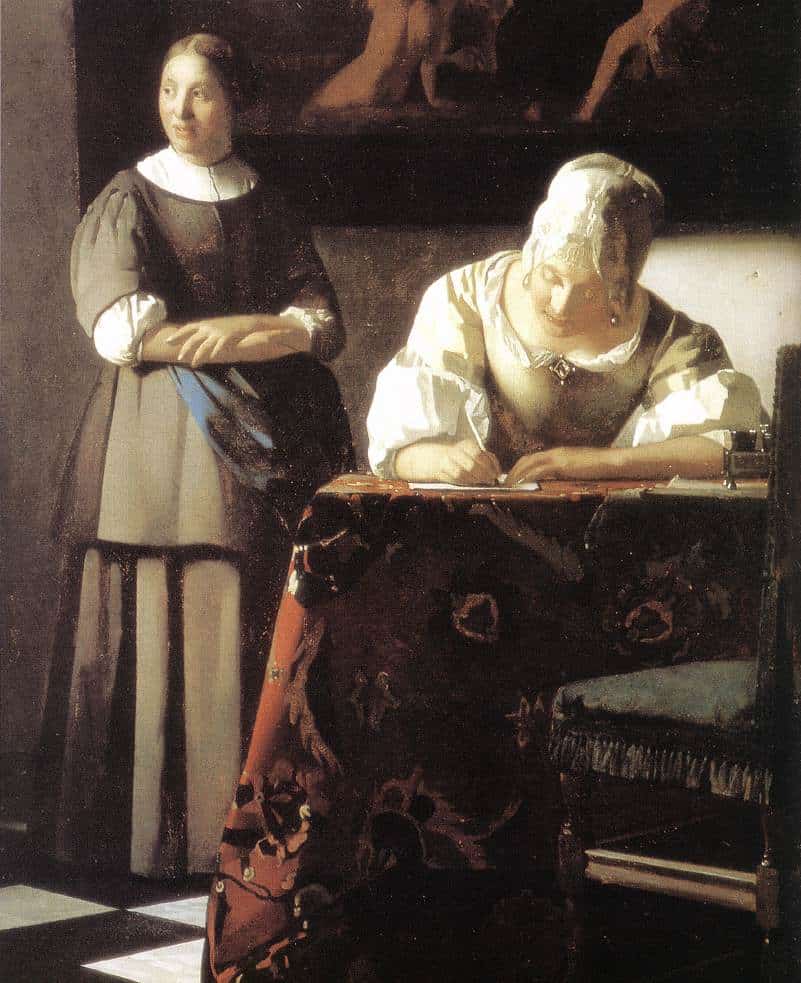 Briefschreiberin und Dienstmagd (Lady Writing a Letter with her Maid)