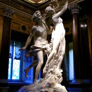 The sculpture "Apollo and Daphne" by Bernini in the Galleria Borghese.