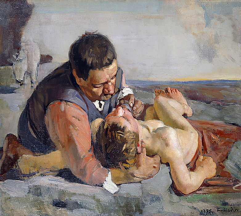 Der barmherzige Samariter. Um 1883 von Ferdinand Hodler