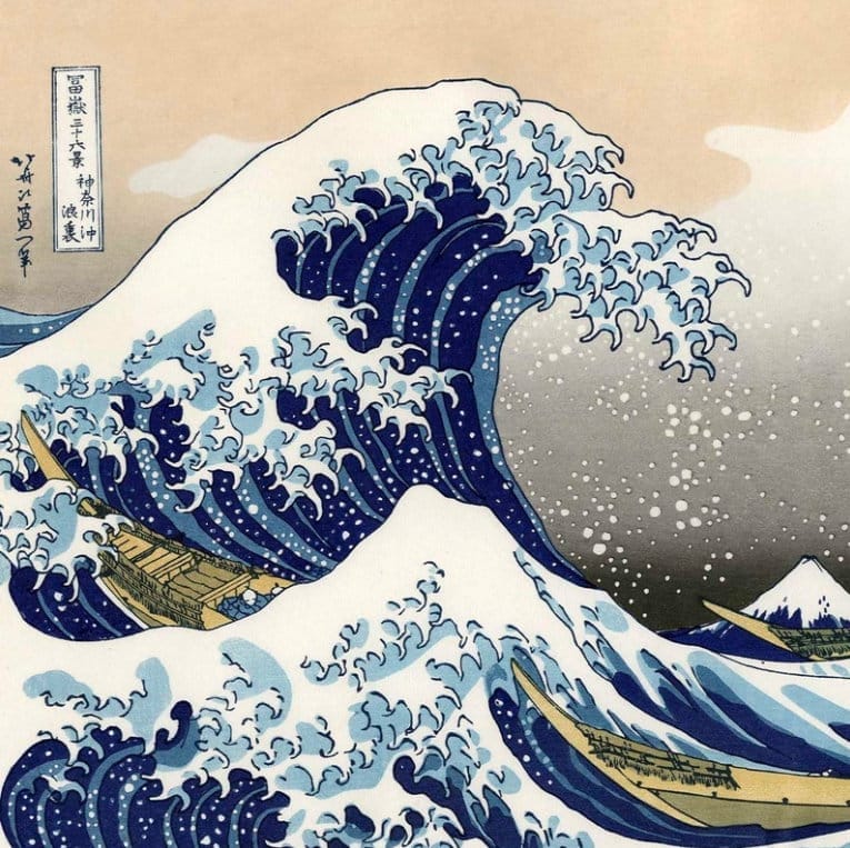 Die große Welle vor Kanagawa - Drucktechnik von Katsushika Hokusai