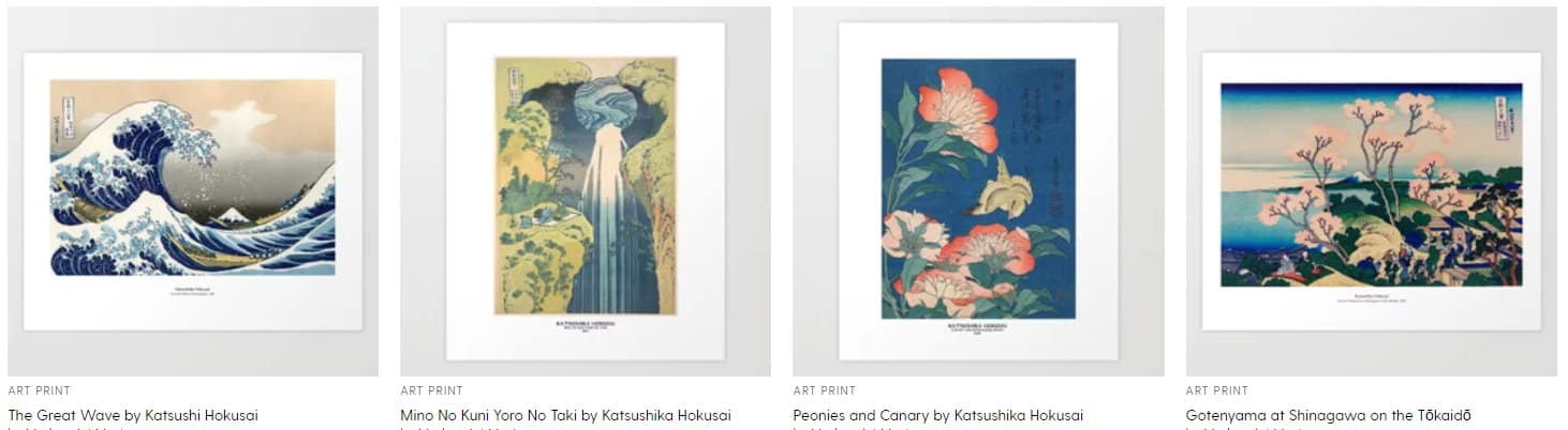 Verfügbare Kunstdrucke aus der Hokusai Collection (Auszug)