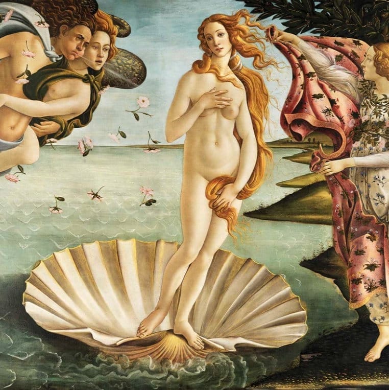 Sandra Botticelli - Ein italienischer Maler der Frührenaissance mit Meisterwerken wie „Die Geburt der Venus“, die schnell zum Gesicht der florentinischen Kunst wurden und später im späten 19. Jahrhundert wiederentdeckt wurden.