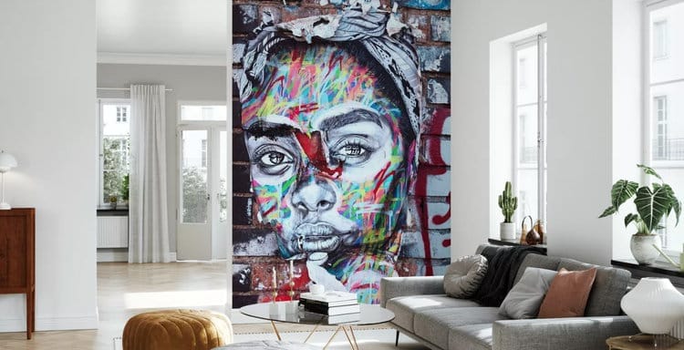 Graffiti Wall und Street-Art Wandkunst für Zuhause Inneneinrichtung graffiti art Street Art Portrait © Photowall, erhätlich als Fototapete mit Wunschgröße
