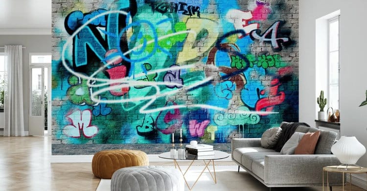 Graffiti Wall und Street-Art Wandkunst für Zuhause Inneneinrichtung graffiti art Expressive Vandalism IV © Photowall, erhätlich als Fototapete mit Wunschgröße