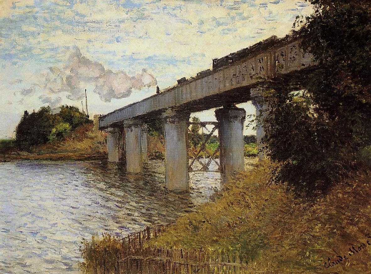 Die Eisenbahnbrücke von Argenteuil (Val d’Oise), um 1873–1874