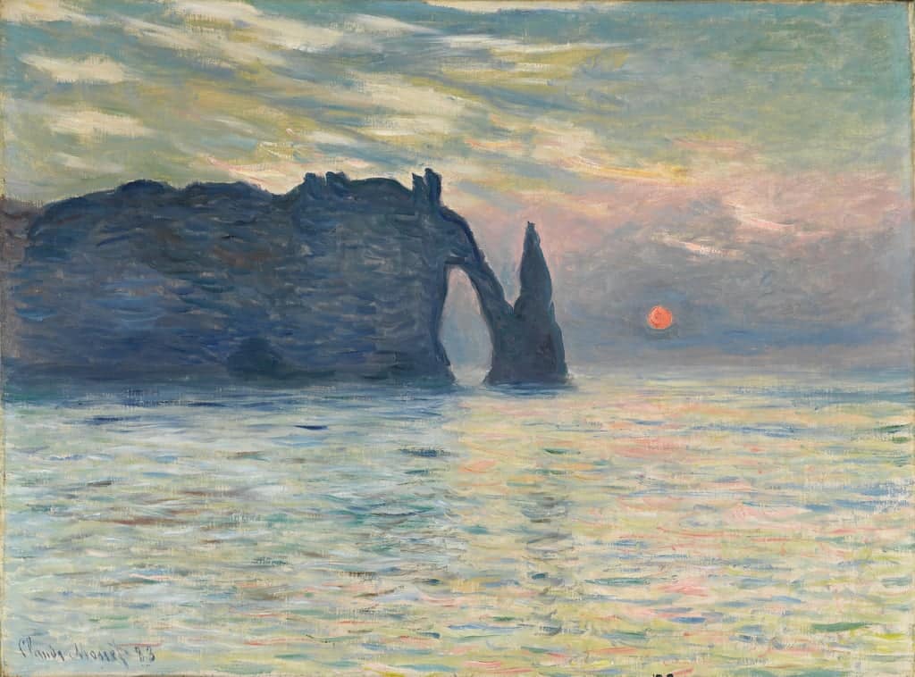  Die Klippe, Étretat, Sonnenuntergang, 1882-1883