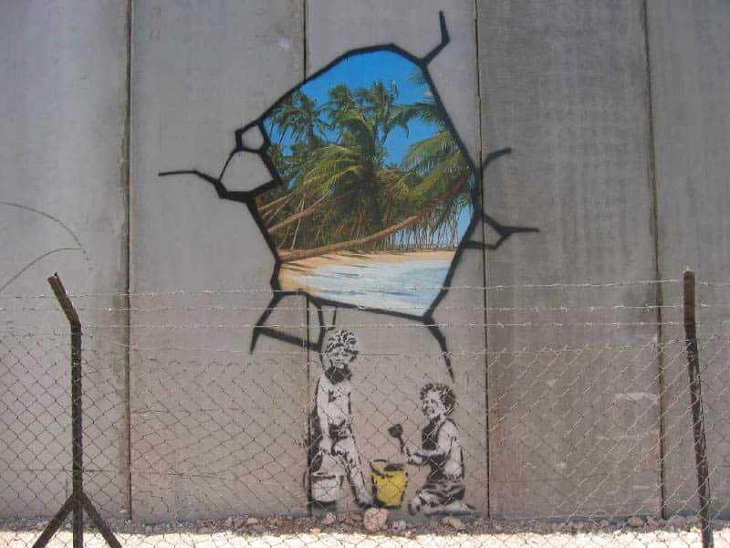 Banksy-Graffiti an der israelischen Westjordanland-Barriere in Bethlehem