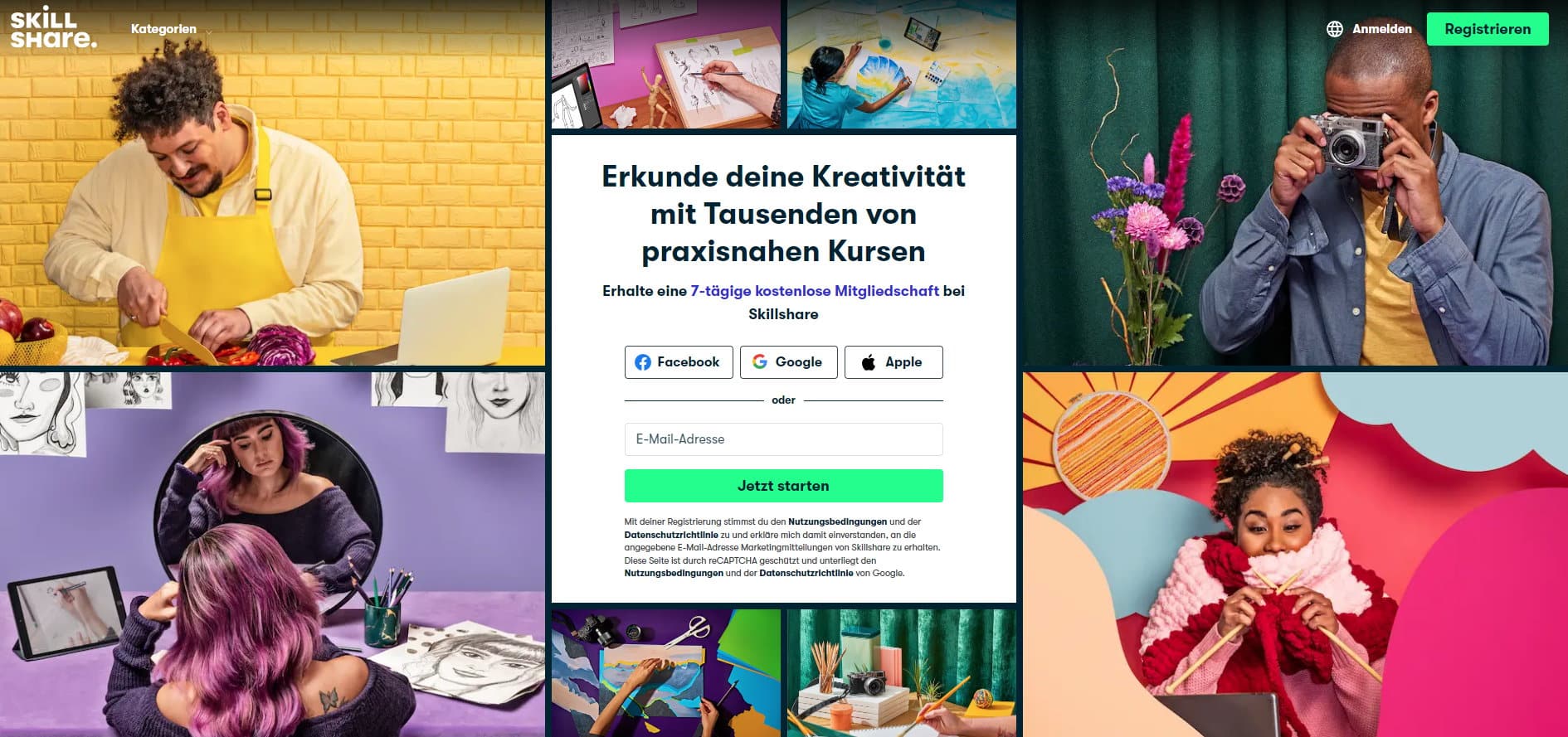 Skillshare Video Learning Plattform - Erkunde deine Kreativität mit Tausenden von praxisnahen Kursen