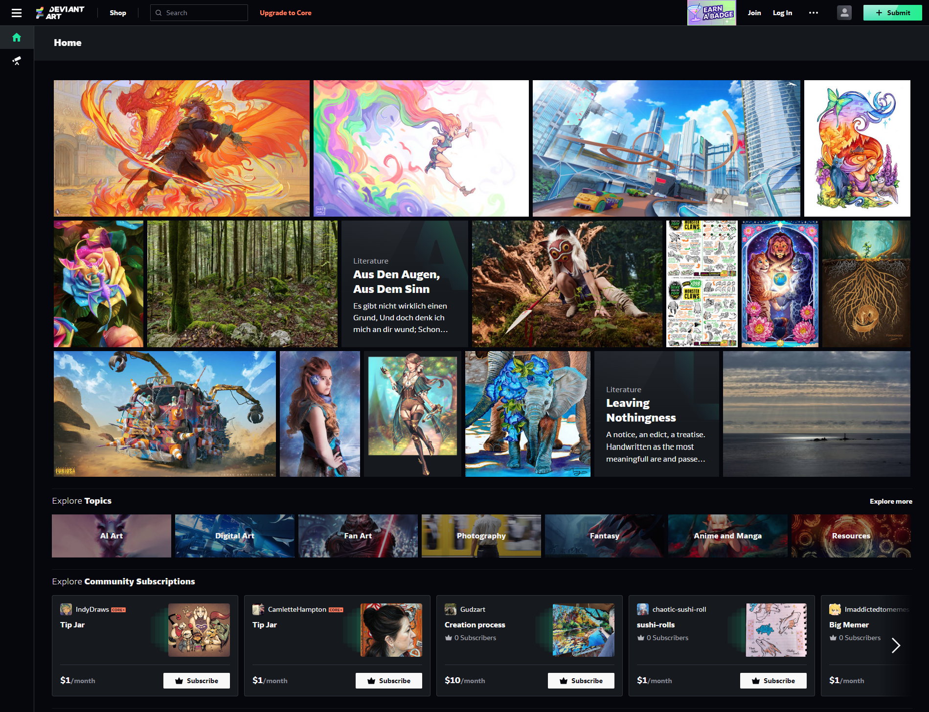 DeviantART - Homepage der größten Online Community für digitale Künstler