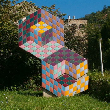 Öffentliche Op-Art Installation von Victor Vasarely in Pécs, Ungarn