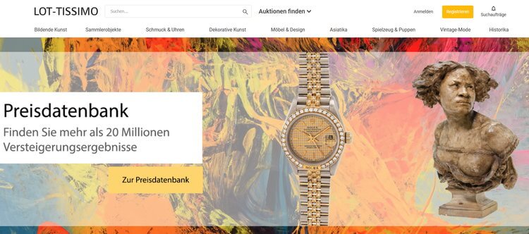 lot-tissimo - Auktionsportal, Kataloge, Preisdatenbanken