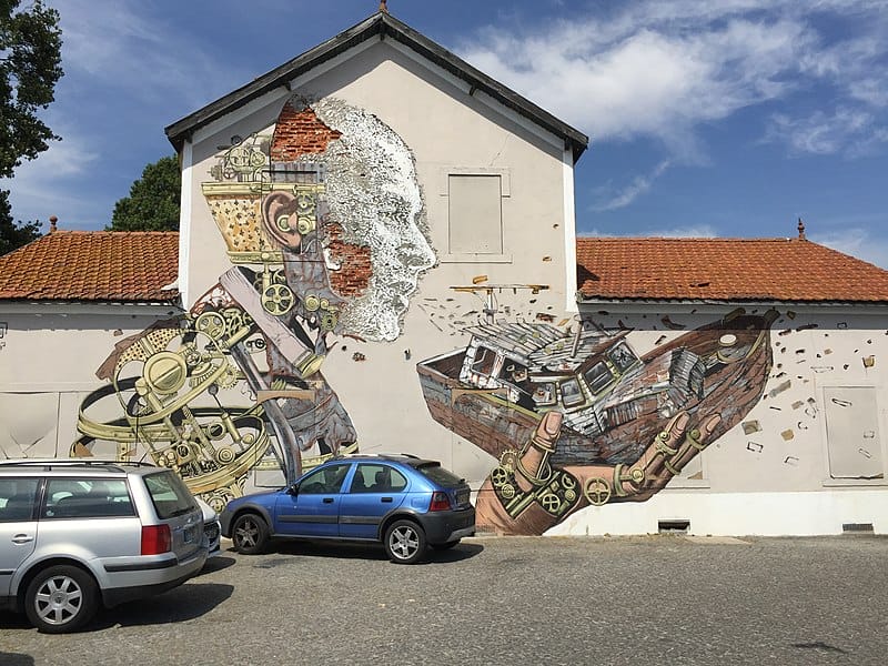 Der Mann und das Boot - Vhils (Lissabon)