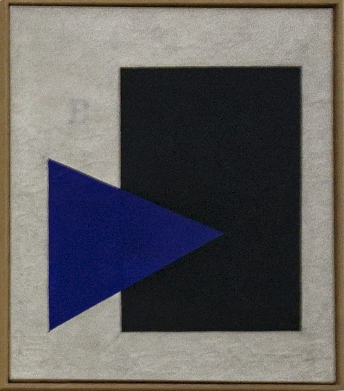 Amsterdam - Stedelijk Museum - Kasimir Malewitsch (1878-1935) - Suprematistische Komposition (mit blauem Dreieck und schwarzem Rechteck) (A 7671) 1915