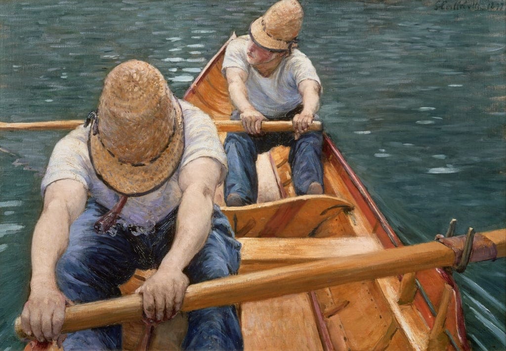 Ruderer Rudern auf den Yerres, 1877 von Gustave Caillebotte