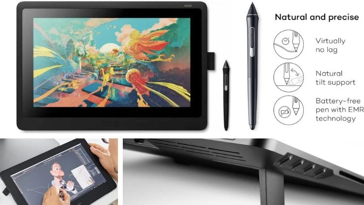  Wacom Cintiq 16 Kreativ-Stift-Display Tablet (zum Skizzieren, Illustrieren & Zeichnen direkt auf dem Bildschirm, mit Full HD Display (1.920 x 1.080)