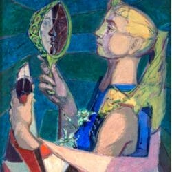 Erika Streit, Donna con specchio e narcisi, dopo il 1945 (?) Kunstforum Ostdeutsche Galerie Regensburg