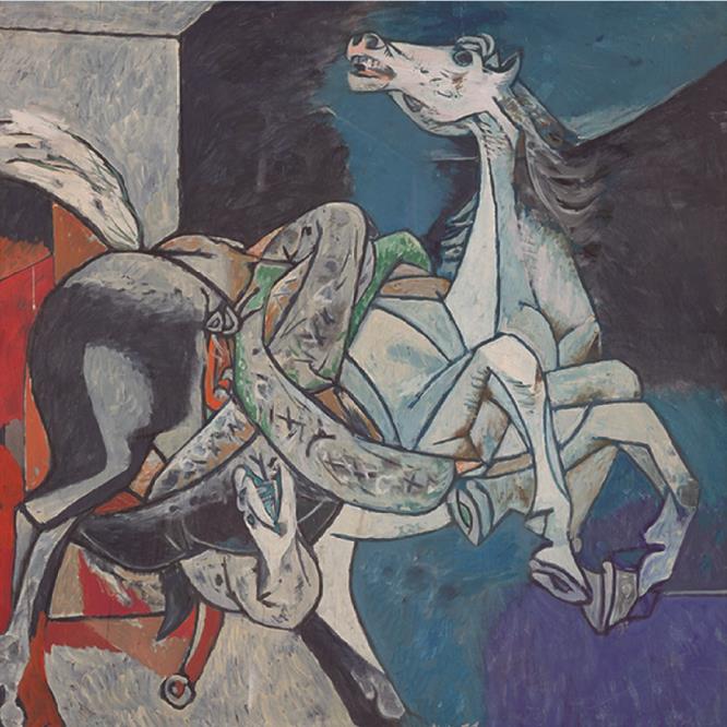 Willi Sitte Pferd mit Schlange (Studie zu Lidice), 1957 Galerie Schwind GmbH, Leipzig