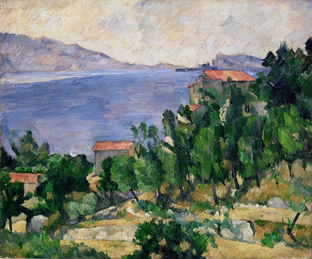 Blick auf Mount Marseilleveyre und der Isle of Maire, c.1882-85 von Paul Cézanne