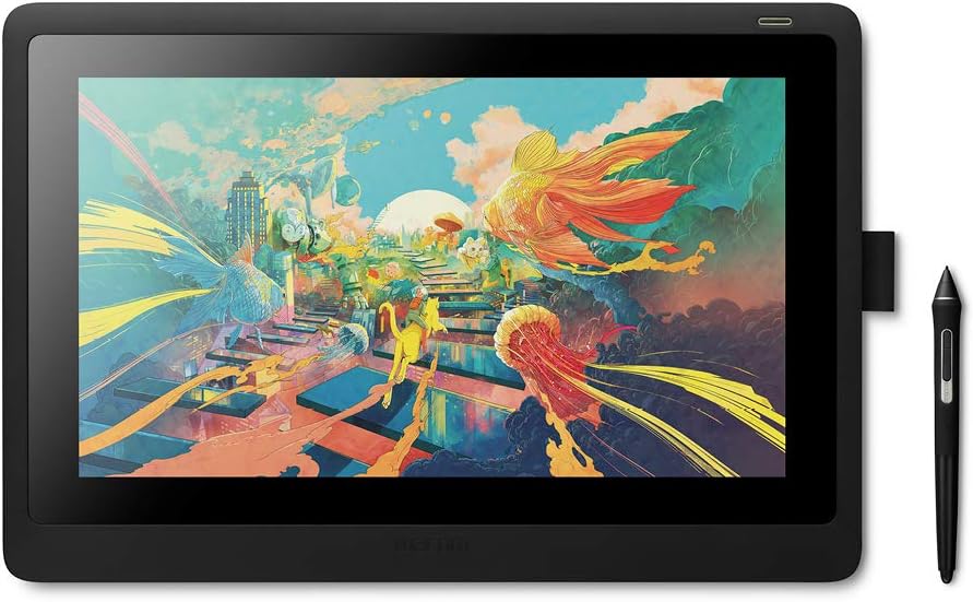  Wacom Cintiq 16 Kreativ-Stift-Display Tablet (zum Skizzieren, Illustrieren & Zeichnen direkt auf dem Bildschirm, mit Full HD Display (1.920 x 1.080)
