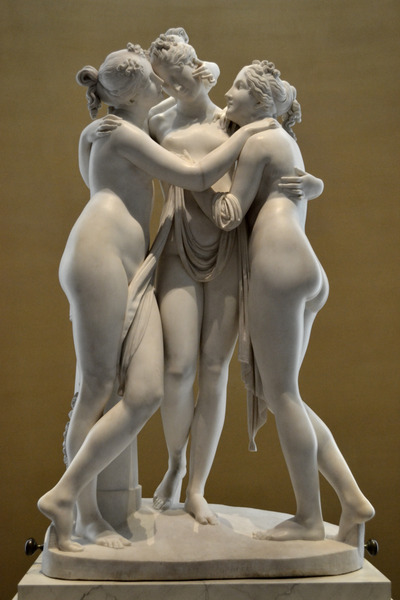 Antonio Canova (1757–1822) – Die drei Grazien, Version der Woburn Abbey (1814–1817), Nahaufnahme, Victoria and Albert Museum