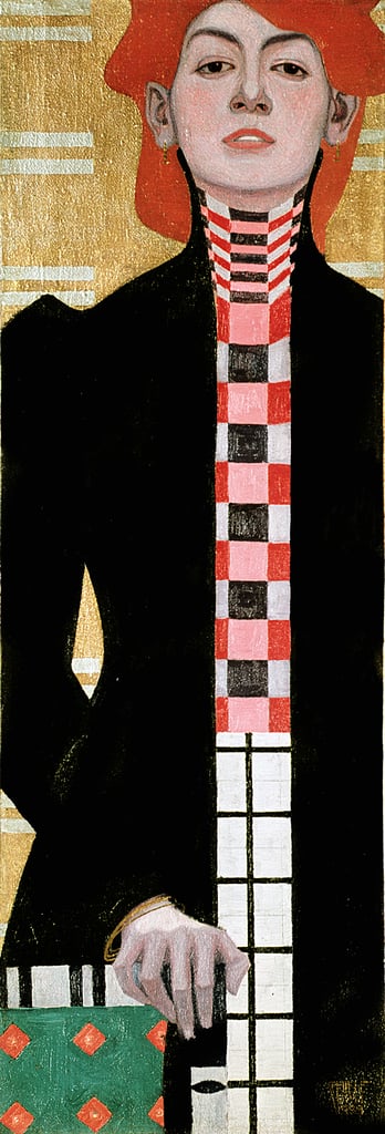 Bildnis einer Frau, 1909 (Öl), von Egon Schiele; hier ist der Einfluss von Gustav Klimt nicht zu leugnen