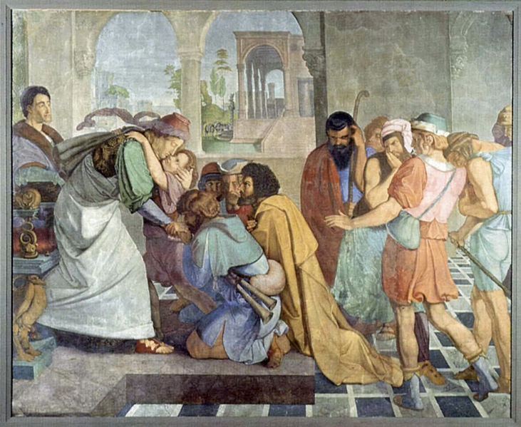 Peter von Cornelius: Freskenzyklus des Casa Bartholdy in Rom, Szene: Joseph gibt sich seinen Brüdern zu erkennen (1816-1817)