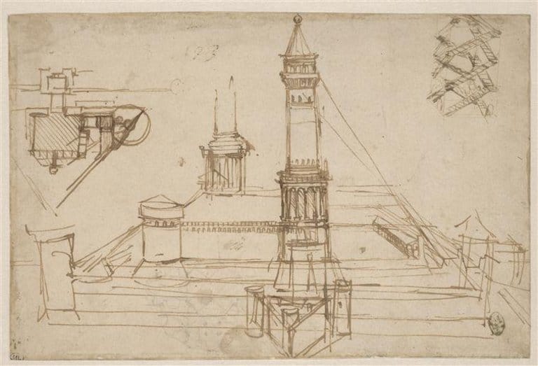 Architektonische Zeichenstudie von Leonardo da Vinci