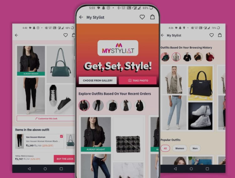 MyStylist von Myntra bietet personalisierte Modeempfehlungen basierend auf den Vorlieben der Benutzer