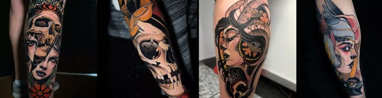 Traditionelle Tattoo Designs, umgesetzt vom Skull Tattoos Team in Bad Vilbel