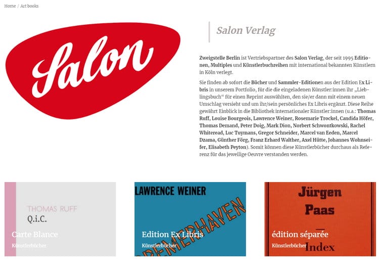Künstlerbücher und Sammler-Editionen aus dem Salon Verlag