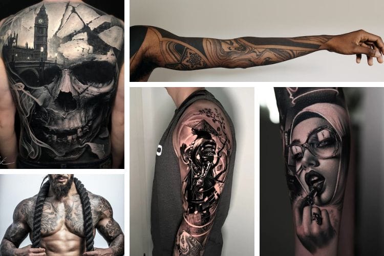 Schwarz-grauer Tattoo-Stil / Blackwork / Fineline