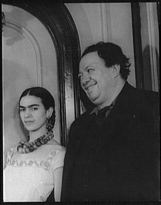 Fotoportrait von Diego Rivera und Frida (1932)