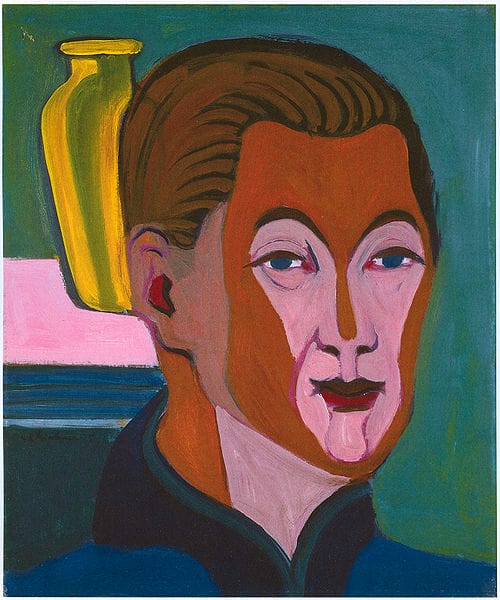 Ernst Ludwig Kirchner - Kopf des Malers (Selbstbildnis von 1925)