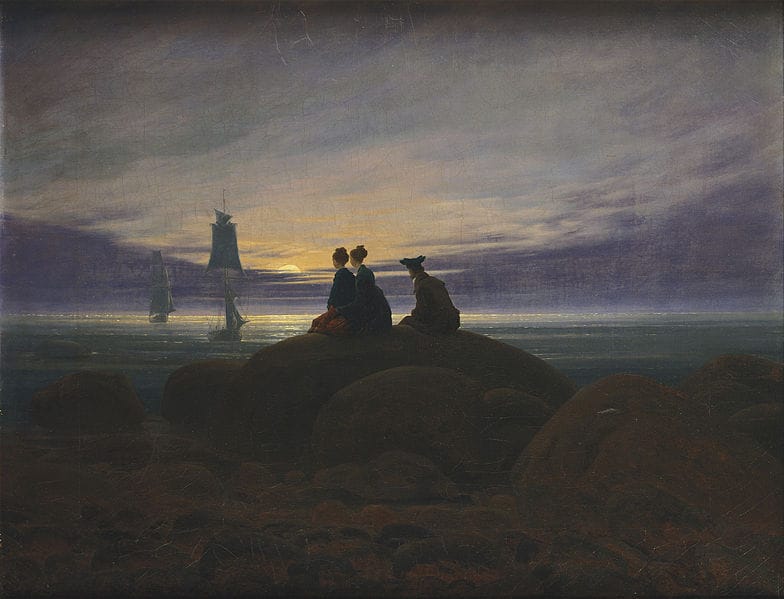 Mondaufgang am Meer (Mondschein auf ruhigem Meer) (1822) von Caspar David Friedrich (1774–1840)