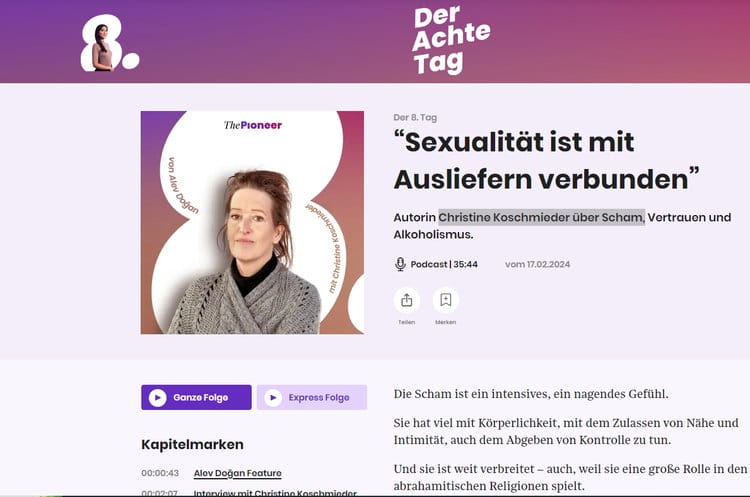 Autorin Christine Koschmieder über Scham, Vertrauen und Alkoholismus.