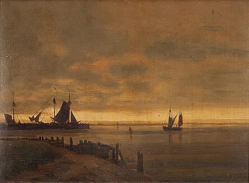 Romantische Küstenlandschaft aus dem Künstlerkreis von Caspar David Friedrich (1774–1840)