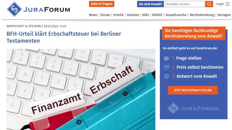Juraforum.de ist das ultimative Rechtsportal im Internet